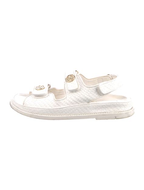 chanel sandals white|chanel white sandals 2022.